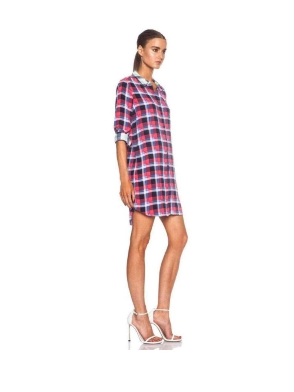 LIKE NEW Equipment Femme silk plaid shirt dress